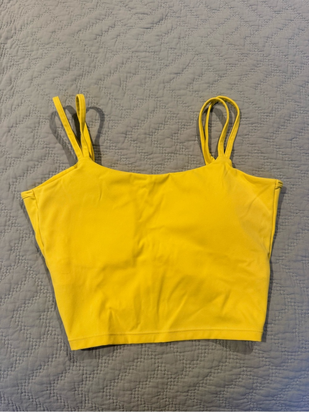 AOXJOX XS: Yellow Double-Strap Women’s Crop Tank Top
